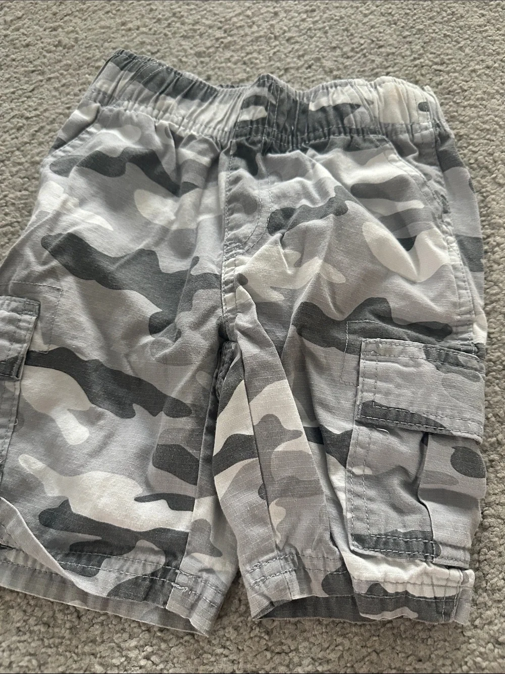 Kids Cargo Shorts Bundle - Gray, Olive Camo, Light Gray, Charcoal